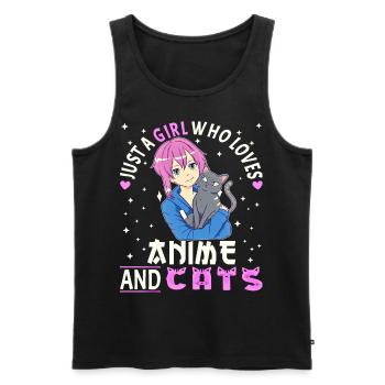 Anime Girl. Anime Merch. Otaku Manga - Männer Premium Bio Tank Top - Schwarz - Vorne - Michal (187cm)
