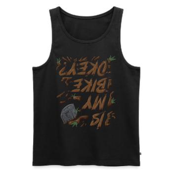 Unnamed Project 43 - Men's Premium Organic Tank Top - black - Front - AI Model Male 178 light (178cm)
