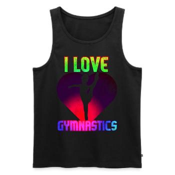 Gymnastique Gymnastique Gymnaste Sport - Débardeur bio Premium Homme - noir - Devant - AI Model Male 178 light (178cm)