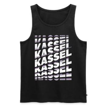 Kassel Germany City Font Skyline Home - Men's Premium Organic Tank Top - black - Front - AI Model Male 178 light (178cm)