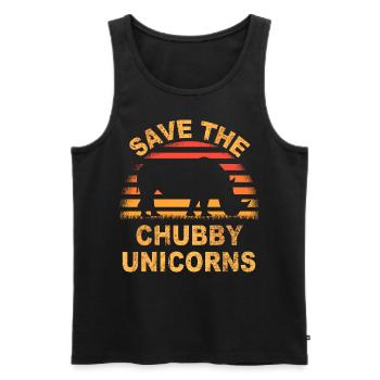 save the chubby uniicorns - Männer Premium Bio Tank Top - Schwarz - Vorne - Michal (187cm)