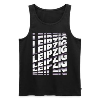 Leipzig Germany City Font Skyline Home - Men's Premium Organic Tank Top - black - Front - Michal (187cm)