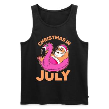 Weihnachten im juli Noël en juillet Humour Père Noël - Débardeur bio Premium Homme - noir - Devant - Michal (187cm)