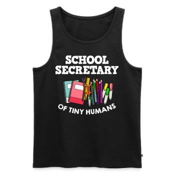 Secrétaire d’école Secrétariat de l’école Bureau du personnel - Débardeur bio Premium Homme - noir - Devant - Michal (187cm)