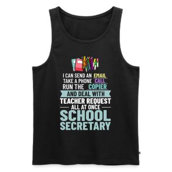 Secrétaire d’école Secrétariat de l’école Bureau du personnel - Débardeur bio Premium Homme - noir - Devant - Michal (187cm)