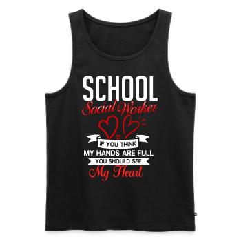 Milieu scolaire Travail social École Bureau du travail social Social - Débardeur bio Premium Homme - noir - Devant - Michal (187cm)