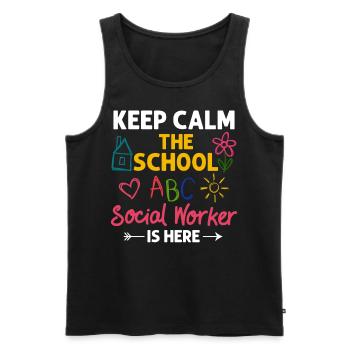 Milieu scolaire Travail social École Bureau du travail social Social - Débardeur bio Premium Homme - noir - Devant - Michal (187cm)