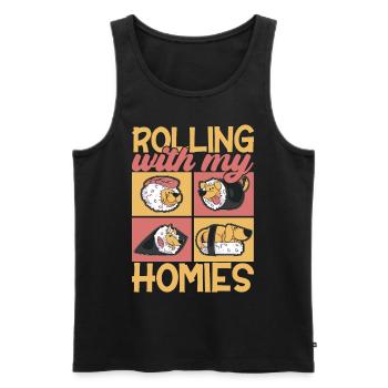 Sushi Kawaii - Débardeur bio Premium Homme - noir - Devant - Michal (187cm)