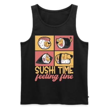 Sushi Kawaii - Débardeur bio Premium Homme - noir - Devant - Michal (187cm)