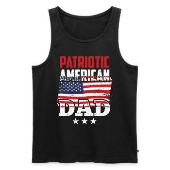 Patriotic American Father US Patriot USA - Men's Premium Organic Tank Top - black - Front - AI Model Male 178 light (178cm)