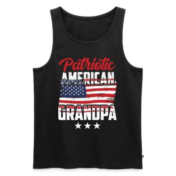 Grand-père américain patriote US Patriot - Débardeur bio Premium Homme - noir - Devant - AI Model Male 178 light (178cm)