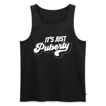 C’est juste le dicton adolescent de la puberté qui a grandi - Débardeur bio Premium Homme - noir - Devant - Michal (187cm)