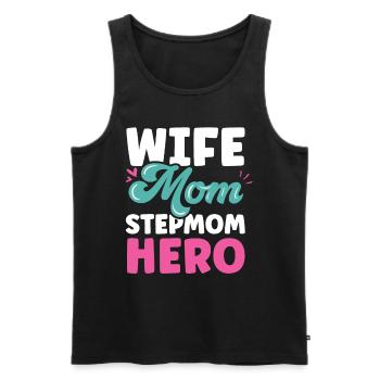 Ehefrau Mutter Stiefmutter Heldin Kind Ziehmutter - Männer Premium Bio Tank Top - Schwarz - Vorne - Michal (187cm)