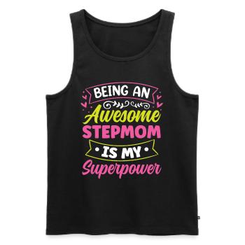 Being a great stepmother is superpower - Men's Premium Organic Tank Top - black - Front - AI Model Male 178 light (178cm)