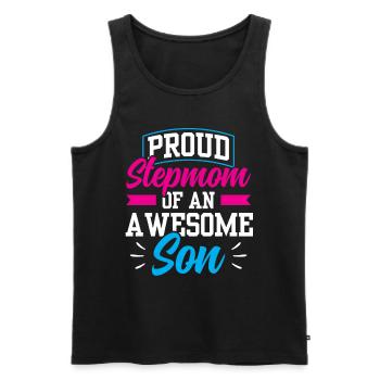 Proud stepmother of a great son child - Men's Premium Organic Tank Top - black - Front - AI Model Male 178 light (178cm)