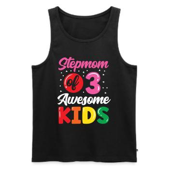 Stepmother of three great children - Men's Premium Organic Tank Top - black - Front - AI Model Male 178 light (178cm)