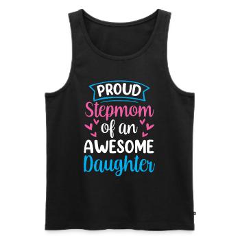 Proud stepmother of a great daughter child - Men's Premium Organic Tank Top - black - Front - AI Model Male 178 light (178cm)