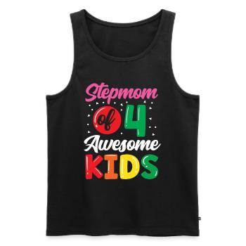 Stepmother of four great children - Men's Premium Organic Tank Top - black - Front - AI Model Male 178 light (178cm)