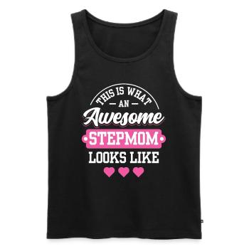 So Sieht Eine Großartige Stiefmutter Aus - Männer Premium Bio Tank Top - Schwarz - Vorne - AI Model Male 178 light (178cm)