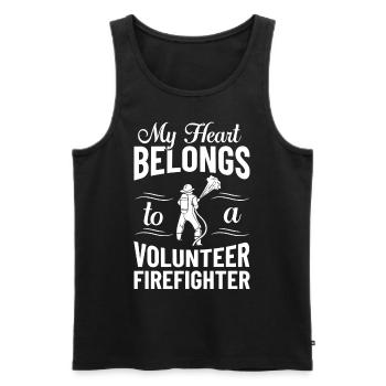 Pompiers volontaires - Débardeur bio Premium Homme - noir - Devant - Michal (187cm)