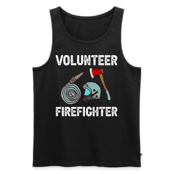 Volunteer Firefighter Firefighter Volunteers - Men's Premium Organic Tank Top - black - Front - Michal (187cm)