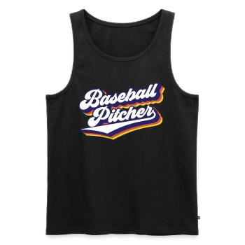 Baseball Pitcher Hobby Werfer Spieler - Männer Premium Bio Tank Top - Schwarz - Vorne - AI Model Male 178 light (178cm)