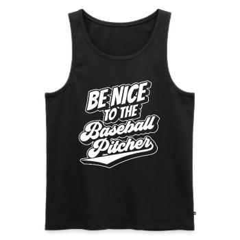 Sei Nett Zum Baseball Pitcher Werfer Spieler Hobby - Männer Premium Bio Tank Top - Schwarz - Vorne - AI Model Male 178 light (178cm)