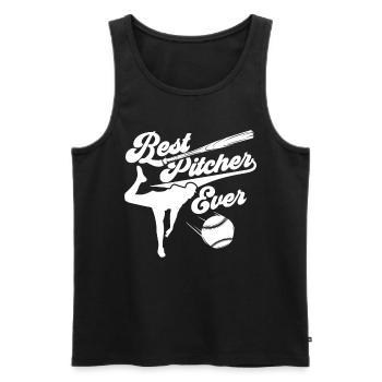 Bester Baseball Pitcher Aller Zeiten Hobby Werfer - Männer Premium Bio Tank Top - Schwarz - Vorne - AI Model Male 178 light (178cm)