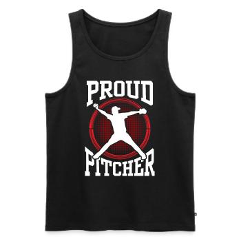 Stolzer Baseball Pitcher Spieler Werfer Hobby - Männer Premium Bio Tank Top - Schwarz - Vorne - AI Model Male 178 light (178cm)