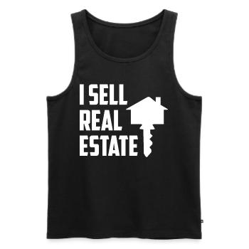 Je vends des maisons immobilières agents immobiliers - Débardeur bio Premium Homme - noir - Devant - Michal (187cm)