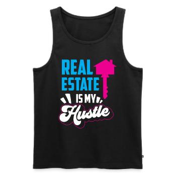 Real estate is my business Real estate agents - Men's Premium Organic Tank Top - black - Front - Michal (187cm)