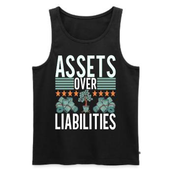 Actions Actionnaire Investisseur - Débardeur bio Premium Homme - noir - Devant - Michal (187cm)