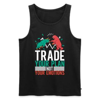 Actions Actionnaire Investisseur - Débardeur bio Premium Homme - noir - Devant - Michal (187cm)