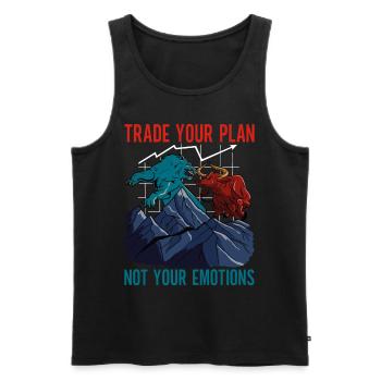 Actions Actionnaire Investisseur - Débardeur bio Premium Homme - noir - Devant - Michal (187cm)