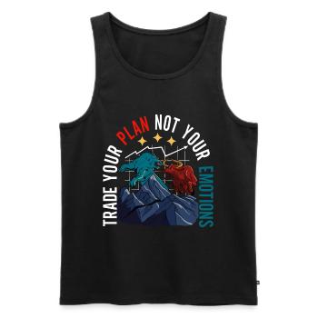 Actions Actionnaire Investisseur - Débardeur bio Premium Homme - noir - Devant - Michal (187cm)
