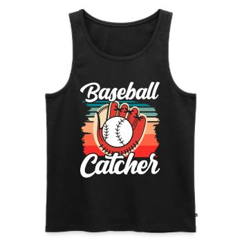 Baseball Catcher Baseball Catcher Player Hobby - Men's Premium Organic Tank Top - black - Front - AI Model Male 178 light (178cm)
