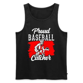Stolzer Baseball Fänger Hobby Spieler Catcher - Männer Premium Bio Tank Top - Schwarz - Vorne - Michal (187cm)