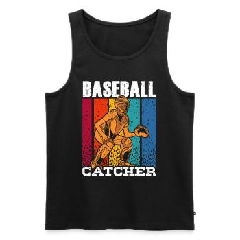 Baseball Catcher Baseball Catcher Player Hobby - Men's Premium Organic Tank Top - black - Front - AI Model Male 178 light (178cm)