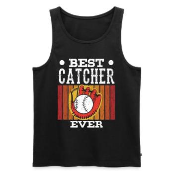 Best Catcher Ever Catcher Baseball Hobby - Men's Premium Organic Tank Top - black - Front - AI Model Male 178 light (178cm)