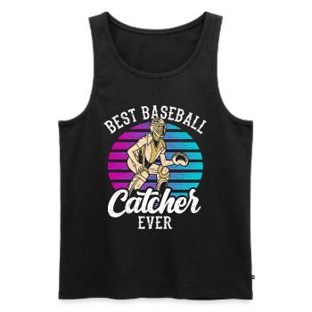 Best Baseball Catcher Ever Hobby Catcher - Men's Premium Organic Tank Top - black - Front - AI Model Male 178 light (178cm)