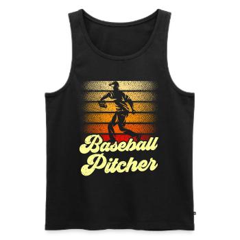 Baseball Pitcher Spieler Werfer Hobby - Männer Premium Bio Tank Top - Schwarz - Vorne - AI Model Male 178 light (178cm)