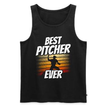 Bester Baseball Pitcher Aller Zeiten Hobby Werfer - Männer Premium Bio Tank Top - Schwarz - Vorne - AI Model Male 178 light (178cm)