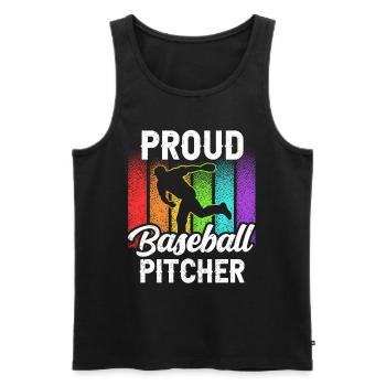Stolzer Baseball Pitcher Hobby Werfer Spieler - Männer Premium Bio Tank Top - Schwarz - Vorne - AI Model Male 178 light (178cm)