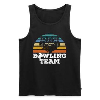Bowling Team Hobby Bowler Mannschaft - Männer Premium Bio Tank Top - Schwarz - Vorne - AI Model Male 178 light (178cm)