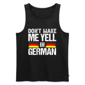 Ne me forcez pas à crier la voix allemande - Débardeur bio Premium Homme - noir - Devant - Michal (187cm)