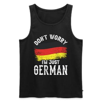 Keine Sorge Ich Bin Nur Deutscher Deutsch Stimme - Männer Premium Bio Tank Top - Schwarz - Vorne - Michal (187cm)