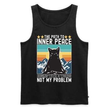 Yoga Meditation Cat - Men's Premium Organic Tank Top - black - Front - AI Model Male 178 light (178cm)