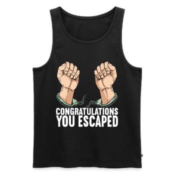 Farewell gift from colleague Jobwechsel - Men's Premium Organic Tank Top - black - Front - Michal (187cm)