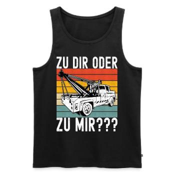 Abschleppwagen Abschleppdienst - Männer Premium Bio Tank Top - Schwarz - Vorne - Michal (187cm)