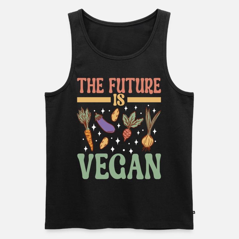 Vegan Vegetarier - Männer Premium Bio Tank Top - Schwarz